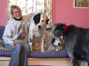 Linda Watkins with her dogs