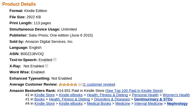 A Helping Hand On Dialysis - Amazon Rank